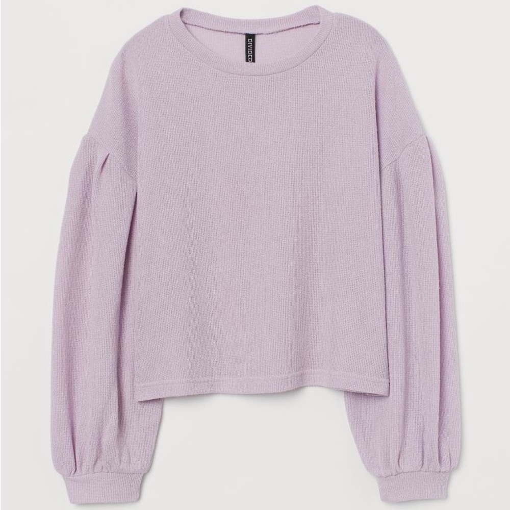 Purple puff sleeved sweater